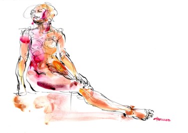 Peinture intitulée "A4 2018 071" par Christian Rolland, Œuvre d'art originale, Gouache