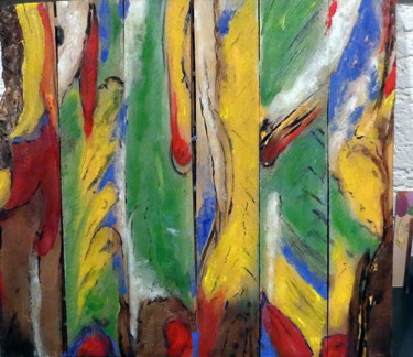 Handwerk mit dem Titel "Rainbowcolours on w…" von Urs, Original-Kunstwerk