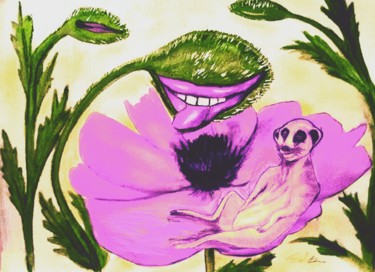 Malerei mit dem Titel "Blumenmalerei" von Sigrid Helmlinger, Original-Kunstwerk, Aquarell