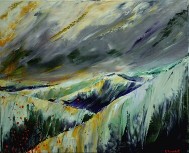 Peinture intitulée "Tempête" par Pascal Baudot, Œuvre d'art originale, Huile