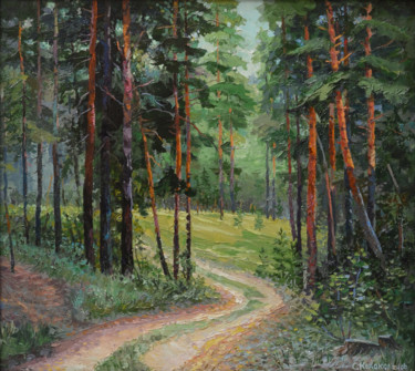 Картина под названием "Sunny meadow.   Сол…" - Sergey Kolokoltsov, Подлинное произведение искусства, Масло