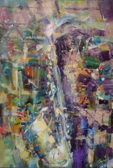 Peinture intitulée "saxo-hd.jpg" par Pierre Quentel, Œuvre d'art originale, Huile