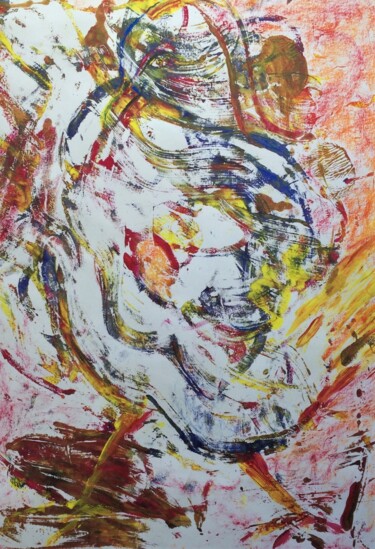 Painting titled "tu vas où  ma poule" by Francisco Mendes, Original Artwork, Acrylic