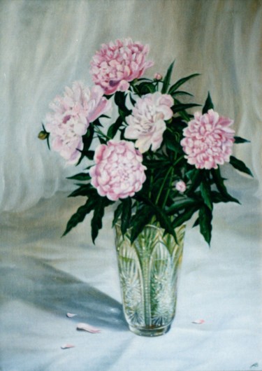 Malerei mit dem Titel "Still Life with Peo…" von Vladimir Abaimov, Original-Kunstwerk, Öl