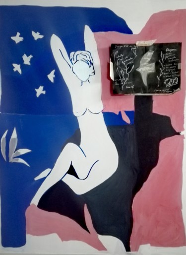 Schilderij getiteld "Volare" door Papillon, Origineel Kunstwerk, Olie