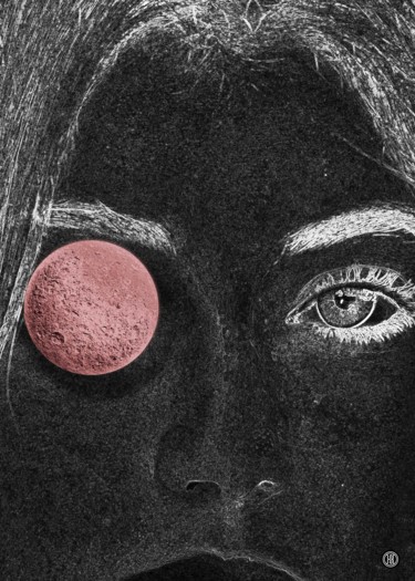 Цифровое искусство под названием "Came red moon." - Oxana Kolyagina, Подлинное произведение искусства, Цифровая живопись