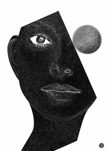 Цифровое искусство под названием "The moon in everyon…" - Oxana Kolyagina, Подлинное произведение искусства, Цифровая живопи…