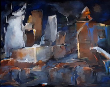 LYON de-nuit-2-2019-technique-mixte 81 x 100 cm