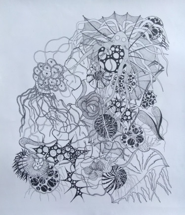 Drawing titled "post-anthropocene-n…" by Christophe Gueraut, Original Artwork, Marker