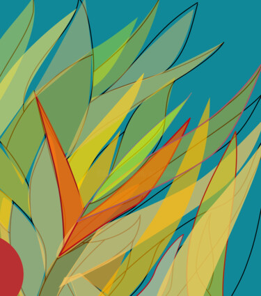 Arts numériques intitulée "La danse des feuill…" par Wolf Thiele, Œuvre d'art originale, Peinture numérique