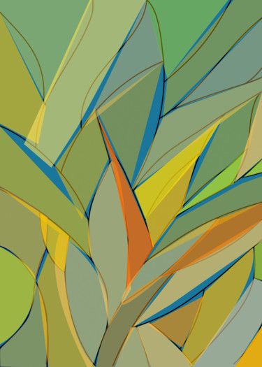 Arts numériques intitulée "Dance des feuilles…" par Wolf Thiele, Œuvre d'art originale, Travail numérique 2D