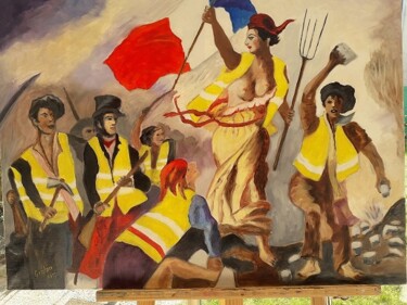 绘画 标题为“Les gilets jaunes” 由Pierre Isaac Gozlan, 原创艺术品