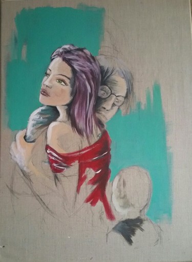 Peinture intitulée "retrouvaille" par Philippe Dran, Œuvre d'art originale