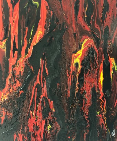 Peinture intitulée "Etna" par Hkine, Œuvre d'art originale, Acrylique