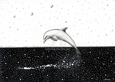 「Sonorité」というタイトルの描画 Henri Ibaraによって, オリジナルのアートワーク, インク