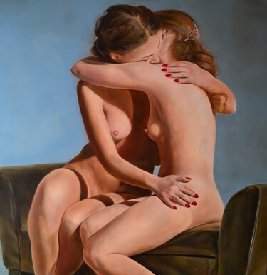 Taboo love 1. Painting titled "Taboo love 1." by Istvan Cene Gal, Original Artwork, Oil