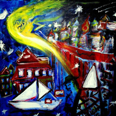 Painting titled "Magical Night" by Georg Kiehn, Original Artwork, Acrylic
