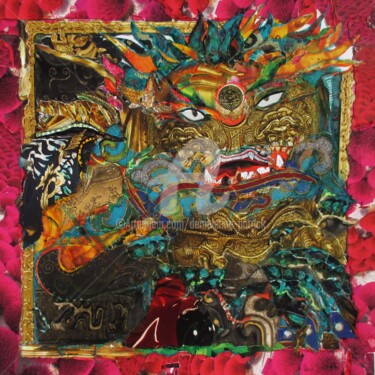 Collages intitulée "R-449 Asie-collage-…" par Patrick Demelenne, Œuvre d'art originale, Collages