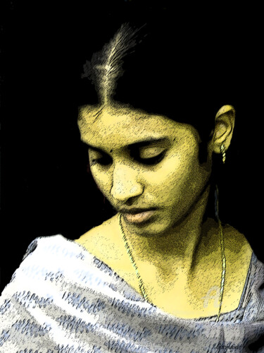 Arts numériques intitulée "Mona Lisa indienne…" par Guylaine Bisson (GuyL'ART), Œuvre d'art originale, Photographie numérique