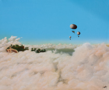 Fin de journée au dessus des Nuages 绘画 标题为“Fin de journée au d…” 由Pascal Genevois, 原创艺术品, 丙烯 安装在木质担架架上