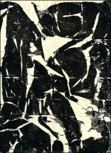 Printmaking titled "MONOTYPE NOIR 44" by Alain Lamy, Original Artwork, Monotype