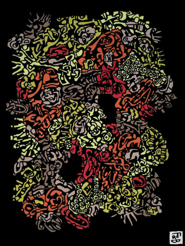 Peinture intitulée "forêt" par Frob, Œuvre d'art originale, Acrylique