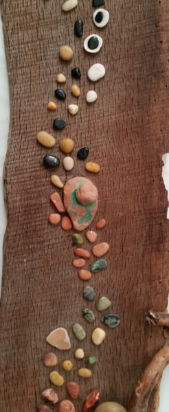 Peinture intitulée "Rivière et mer" par Dominique Sarrouy, Œuvre d'art originale, Objets trouvés