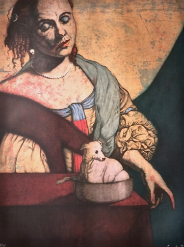Printmaking titled "Main Course" by Jose Fors, Original Artwork, Etching