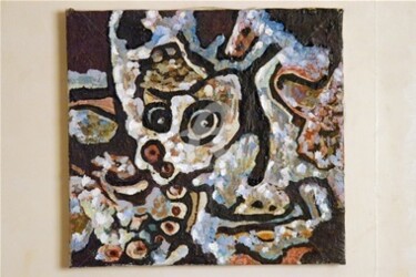 Peinture intitulée "L'homme lion" par Armand Pascal Aniambossou, Œuvre d'art originale