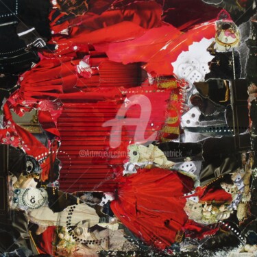 Collages intitulée "R-457- Hasard-chance" par Patrick Demelenne, Œuvre d'art originale, Encre