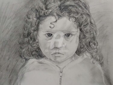 Dibujo titulada "Niña enojada" por Benilde, Obra de arte original