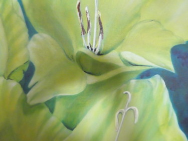Malerei mit dem Titel "Gladiolen in gelb-g…" von Urs, Original-Kunstwerk