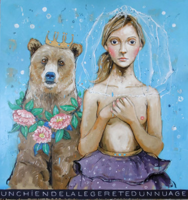 Peinture intitulée "Un chien de la légè…" par Catherine Cornec, Œuvre d'art originale, Huile