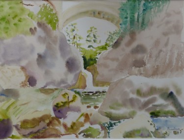 Aquarelle Cascade La Gouille Haute Savoie Onnion.