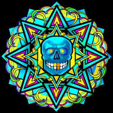 Arte digital titulada "mandala-skull2-0.png" por Francisco Javier Rivera, Obra de arte original, Trabajo Digital 2D
