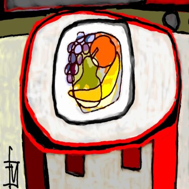 Arts numériques intitulée "table-rouge-.jpg" par Franck Vidal, Œuvre d'art originale, Peinture numérique