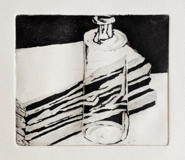 Printmaking titled "Attente" by Marie-Paule Demarquez, Original Artwork, Etching