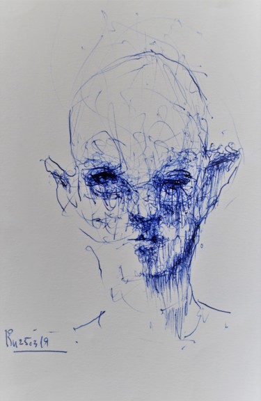 图画 标题为“Der Einäugige unter…” 由Stephan Rodriguez Warnemünde, 原创艺术品, 圆珠笔