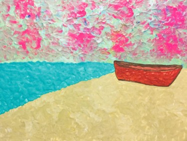 绘画 标题为“Boat on the shore” 由Giart, 原创艺术品, 丙烯