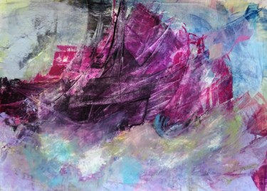 Painting titled ""Metamorfose em Ros…" by Jaio Dos Anjos, Original Artwork, Acrylic