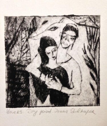 Printmaking titled "lovers" by Janna Shulrufer, Original Artwork, Etching