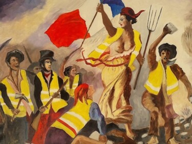 绘画 标题为“Les gilets jaunes” 由Pierre Isaac Gozlan, 原创艺术品