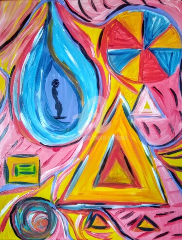 Peinture intitulée "La création" par Tomy, Œuvre d'art originale, Acrylique