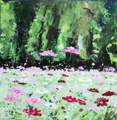 Painting titled "Cosmos sur la terre." by Ewa Rey, Original Artwork, Acrylic