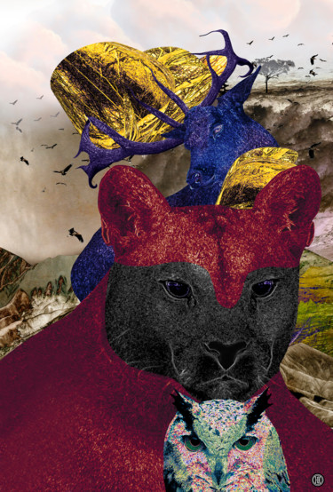Цифровое искусство под названием "Beautiful animals,…" - Oxana Kolyagina, Подлинное произведение искусства, Цифровая живопись