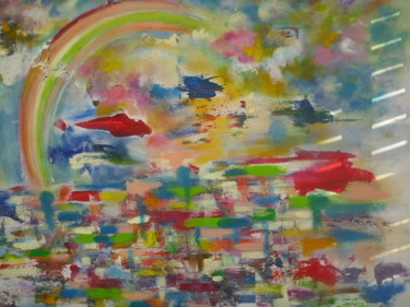 Soleil rose Peinture intitulée "Soleil rose" par Dominique Bertrand, Œuvre d'art originale, Acrylique Monté sur Châssis en bois