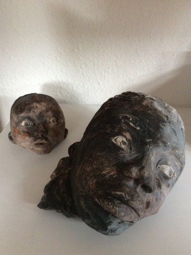 Sculpture intitulée "Homme et enfant" par Brigitte Reina, Œuvre d'art originale