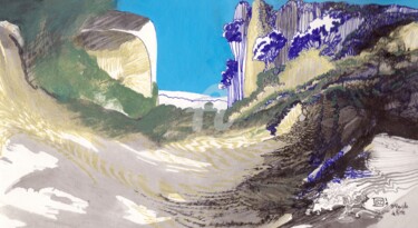 Dessin intitulée "Ciel Bauzille" par Daniele Sanchez Dsz, Œuvre d'art originale, Encre