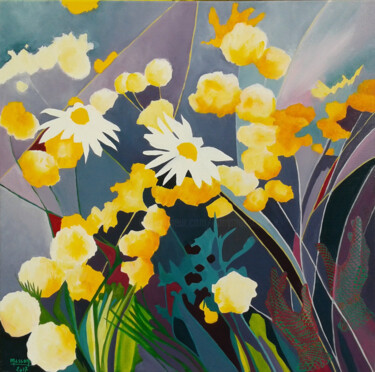 Schilderij getiteld "les mains vertes" door Dany Masson, Origineel Kunstwerk, Olie