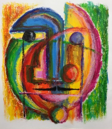 Painting titled "la Moustache" by Jean-Luc Coulaud, Original Artwork, Acrylic